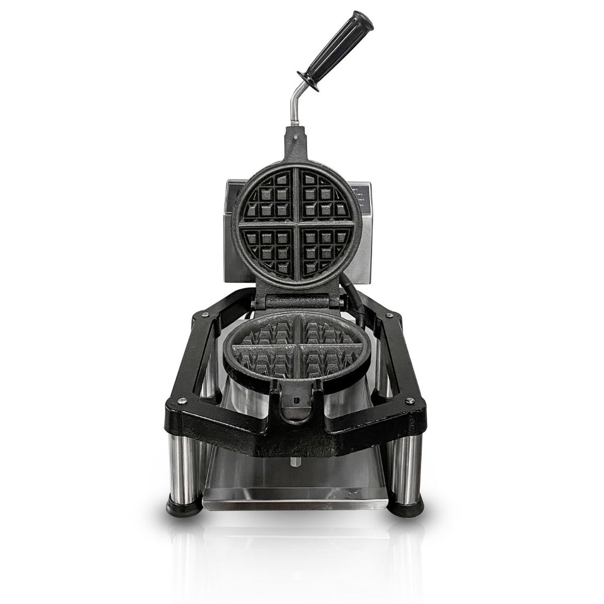 Euro Round Rotating Waffle Maker - 180° From MAYFAIR - Silver