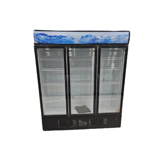 Standing Cooling 3 Door Glass Showcase 1298L - Black Color From PIOKIT