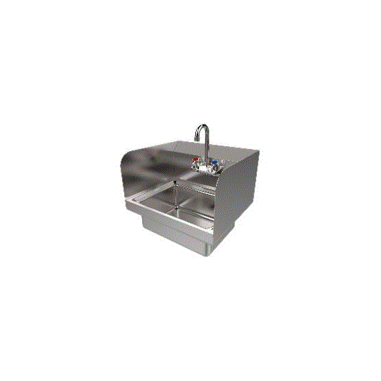 43cm Stainless Steel Hand Sink with Side Splashes - from Piokit