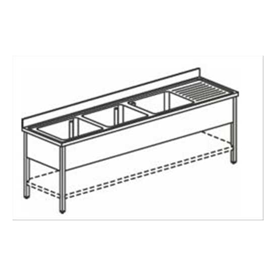 Sink Unit On Legs - 3 Sinks From Technosteel