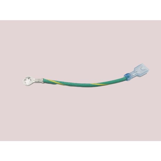 Blendtec Wire Jumper, 14AWG, Green with Yellow Stripe, 6.0" L, 1/4"