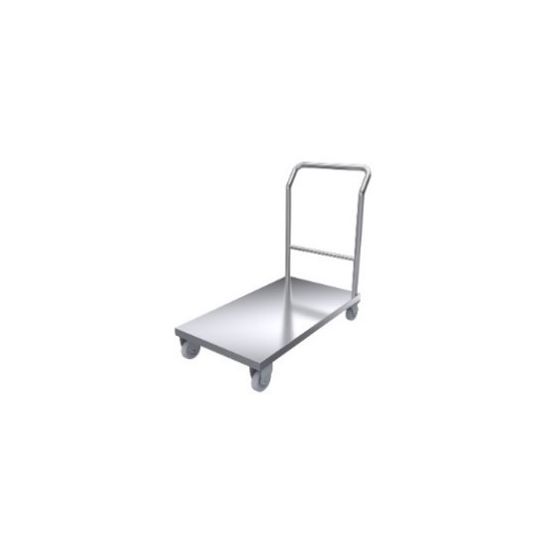 Stainless Steel Flat Form Trolley With "U" Shaped Handles & 4 Castors From PIOKIT