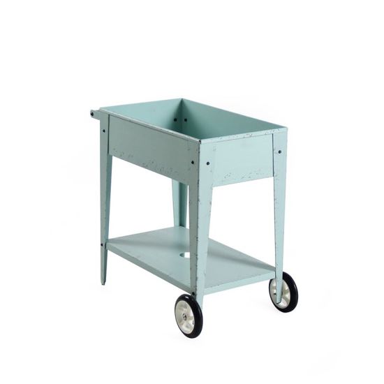 Heavy-Duty Aluminum Plant Trolley With Wheels – 69CM From PIOKIT – Retro Blue