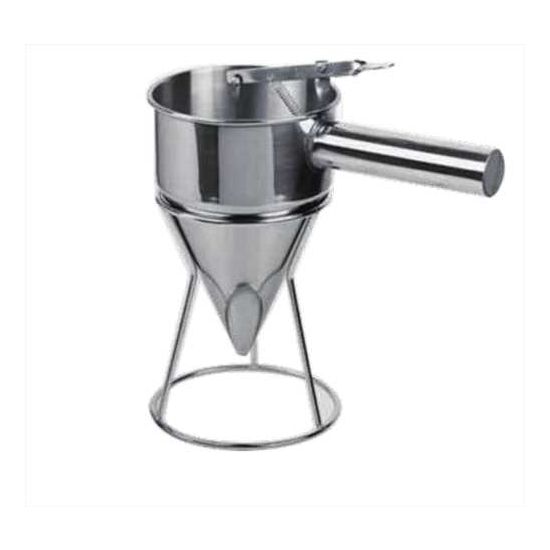 STANLESS STEEL FUNNEL WITH AUTO CLOSING,STAND INCLUDED W13*H20CM STAND HEIGHT 11.5CM
