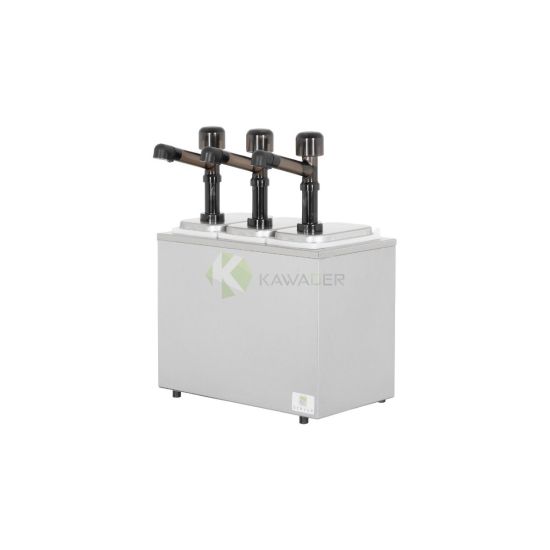  Cold Station Countertop Condiment Dispenser with 3 Jars and 3 Solution Pumps