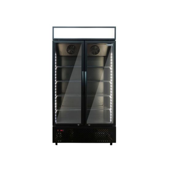 Black Vertical 2 Doors Display Refrigerator - 97CM From PIOKIT
