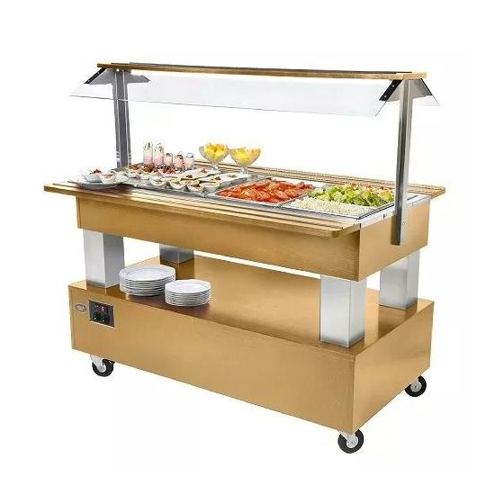 Dual Serving Refrigerated Salad Bar – 4 GN Pans Capacity –  From Roller Grill