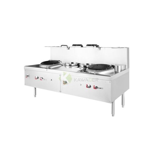 Gas Environmental Double Wok Range With Double Rear Pots – 215CM From PIOKIT