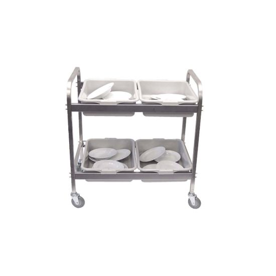 Stainless Steel Dish Clearing Trolley - Fits 4 Boxes From ANVIL 