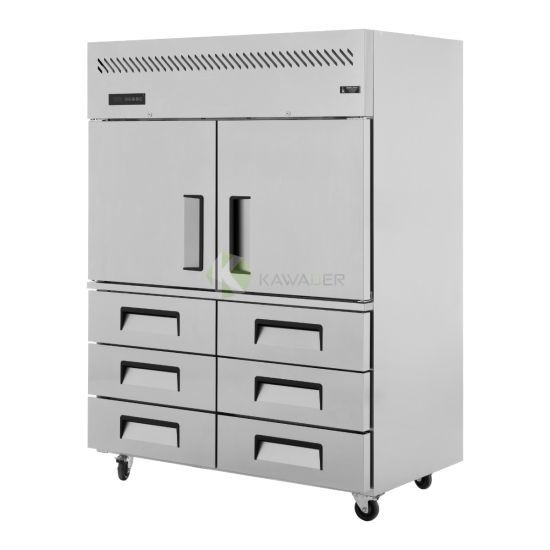 Stainless Steel 2 Doors & Bottom Drawers Upright Chiller – 197CM Height From PIOKIT
