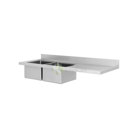 180cm Double Bowl Stainless Steel Sink Right Drainboard - from Piokit
