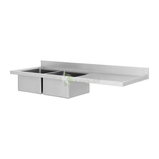 210cm Double Bowl Stainless Steel Sink Right Drainboard - from Piokit