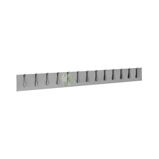 Stainless Steel Grip Check Holder - 12 Clips 100Cm From TELLIER - Grey