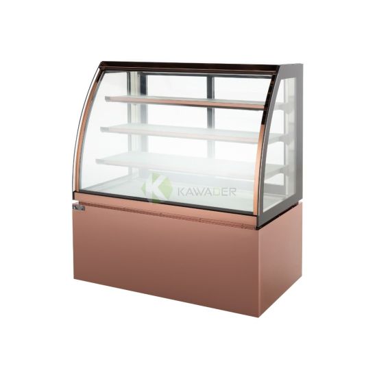 Mirror Wine Gold Color Stand-Free Curved Glass Display Refrigerator – 425LT From PIOKIT