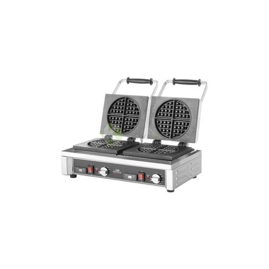 Round 90D Waffle Maker Double Plate – 18CM For Each Plate From MAYFAIR – Silver

