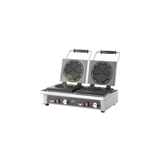 Round 90D Waffle Maker Double Plate – 19CM For Each Plate From MAYFAIR – Silver