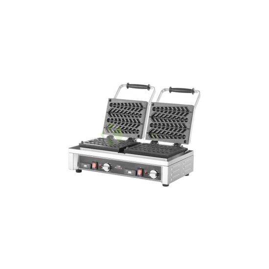 Rectangular 90D Waffle Maker Double Plate – 21CM For Each Plate From MAYFAIR – Silver