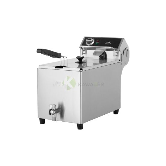 Stainless Steel Single Tank Electric Deep Fryer With Faucet – 12LT From MAYFAIR