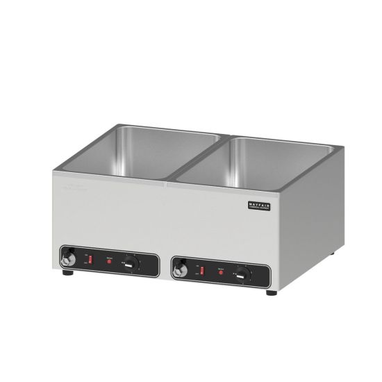 Electric Countertop Heated Bain Marie 2 Tanks With Faucet From MAYFAIR