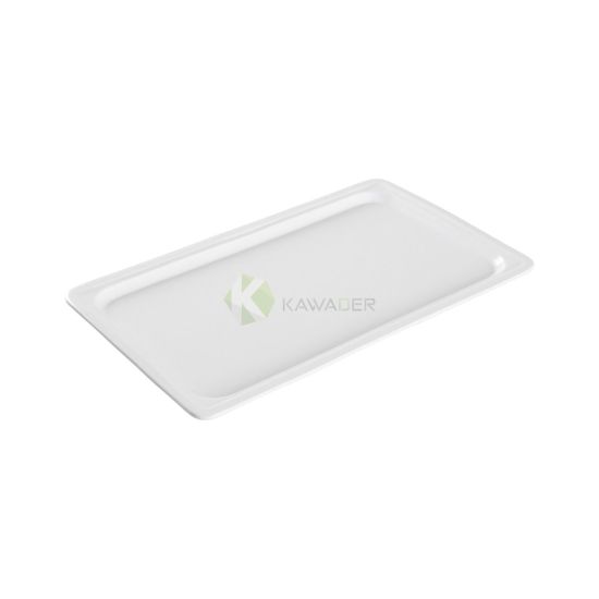 GN Pan 1/1 Rectangular Flat Porcelain Dish 2.5 cm From MAYFAIR