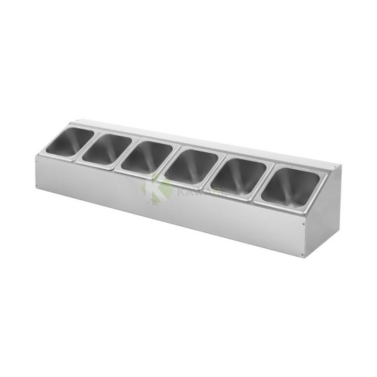 Stainless Steel Single Top Salad Bar – One Side With 6 Pan From MAYFAIR