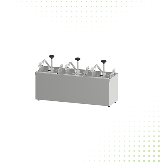 Triple Cold Sauce Dispenser  - From MAYFAIR - Silver