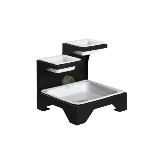 Wrought Iron Buffet Riser for GN 1/6 & 2/3 with Porcelain Dishes From MAYFAIR