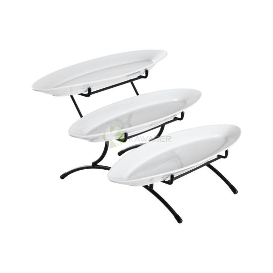 Durham Urban Fish Porcelain Buffet Plates with Stand – 3 Pcs From MAYFAIR