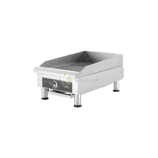 Stainless Steel Electric Grill 41CM – Single Ribbed Charbroiled From MAYFAIR