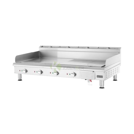 Pro Chrome Half Flat Half Ribbed Plated Heavy-Duty Griddle – 130CM From MAYFAIR