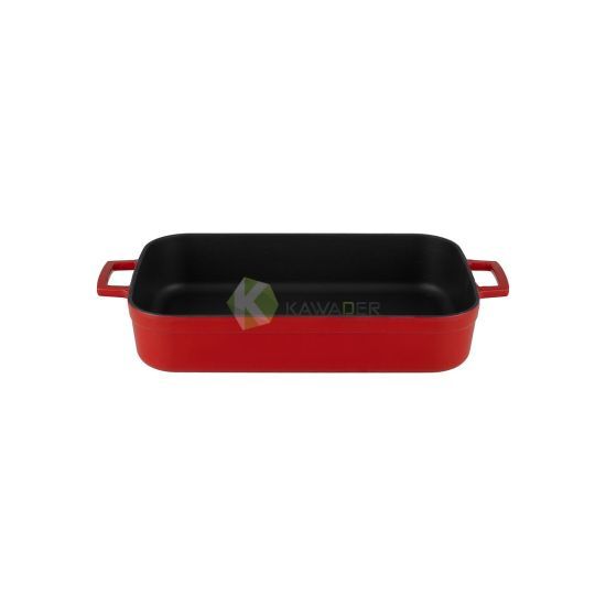 Rectangular Nonstick Cast Iron Serving Pan 8.3L - Red -from Piokit