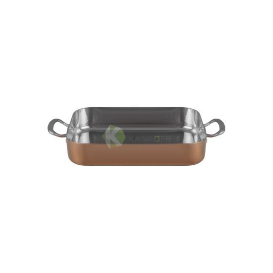 Rose Gold Rectangular Tri-Ply Buffet Serving Tray 5.2L from Piokit