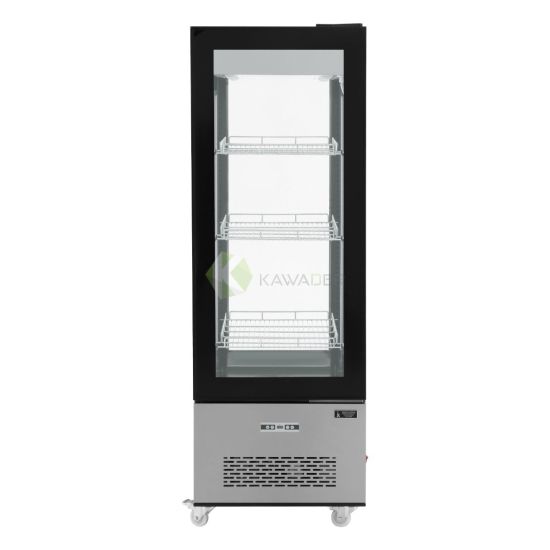 Refrigerated Glass Display - 400 LT From PIOKIT With 4 Wire Shelves - Black