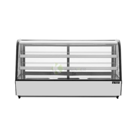 Desktop Refrigerated Glass Display With 2 Shelves - 200 LT From PIOKIT - Black