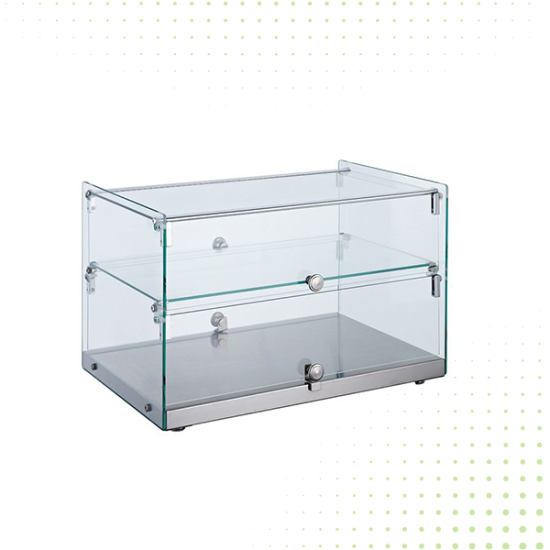 Glass Display Platter With Stainless Steel Base - 50 LT From PIOKIT