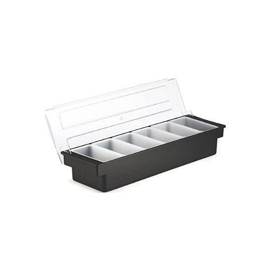 Condiments Holder 6 Slots - Black Color From PIOKIT 