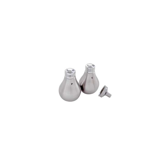 Stainless Steel Bulb Shaped Salt & Pepper Set From Tellier