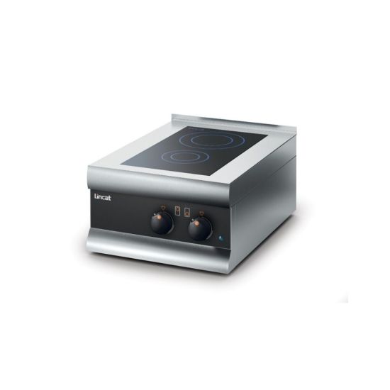 Stainless Steel Electric Induction Hob –  2Glass Ceramic Zone From LINCAT - Silver & Black
