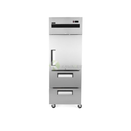 Stainless Steel 1 Door & 2 Drawers Vertical Refrigerator From PIOKIT
