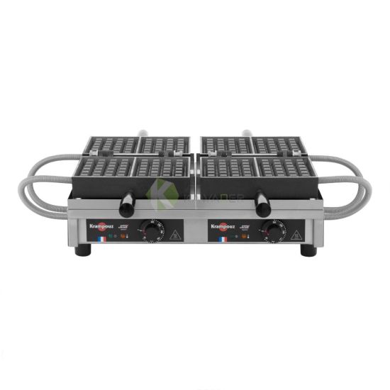 Stainless Steel Electric Double Waffle Maker From KRAMPOUZ 