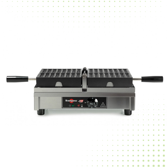 Stainless Steel Electric Single Waffle Maker For CHURROS - 180 degree From KRAMPOUZ