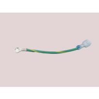 Blendtec Wire Jumper, 16AWG, Green with Yellow Stripe, 4.5" L, 1/4"