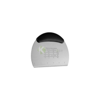 Stainless Steel Semi-Round Dough Scraper with Black Handle - from Piokit