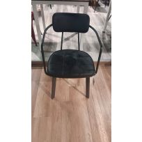 Italy Pu Leather Upholstered Dining Chair - Vintage Black From PIOKIT