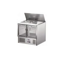 Stainless Steel 2 Glass Door With Lid Refrigerator - 300 LT From PIOKIT