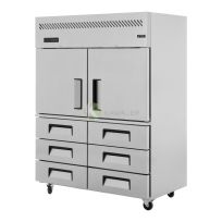 Stainless Steel 2 Doors & Bottom Drawers Upright Chiller – 197CM Height From PIOKIT