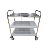 Stainless Steel Service Trolley 3 Tier with Wheels From PIOKIT
