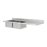 210cm Double Bowl Stainless Steel Sink Right Drainboard - from Piokit