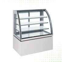 Curved Glass Display Refrigerator 425L White From PIOKIT