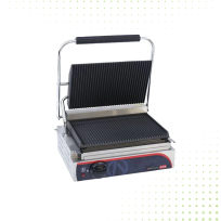 Electric Single Grill - Ribbed Upper & Lower Plates From PIOKIT